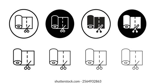 Cut roll of fabric icon web design in vector