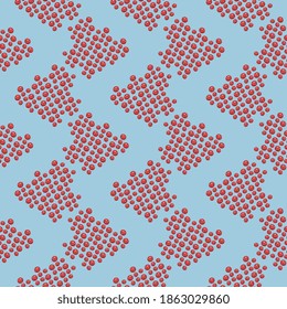 Cut sausage,seamless pattern on light blue background.