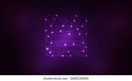 Cut scene icon - With glowing point and lines scales on the purple colour background. Vector Illustration eps
