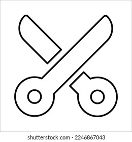 Cut Scissor Icon in Line Style