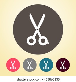 Cut or Scissor Icon in round shape.
