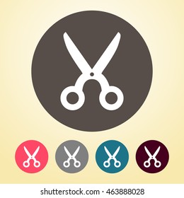 Cut or Scissor Icon in round shape.