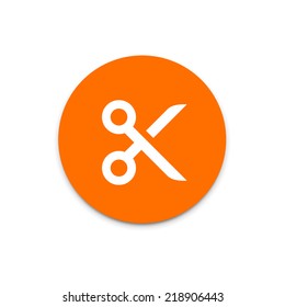 Cut, scissors, clipboard or fashion flat icon on colorful floating ui action button. 