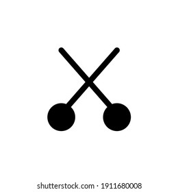 Cut or scissors icon in glyph or jet black style. Vector