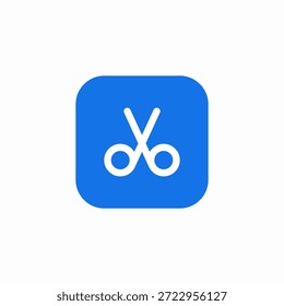Vector de signo de icono de tijeras cortadas