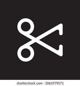 cut scissors vector line logo design