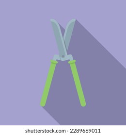 Cut secateur icon flat vector. Work blade. Gardening tool