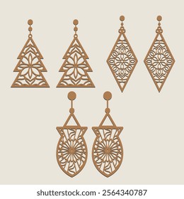 Cut set of earring laser cut