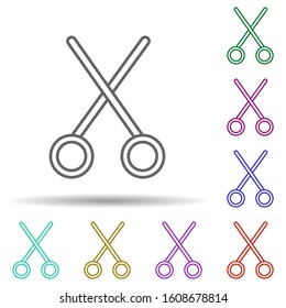 Cut sign multi color icon. Simple thin line, outline vector of web icons for ui and ux, website or mobile application