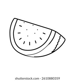 cut slice watermelon line icon vector. cut slice watermelon sign. isolated contour symbol black illustration