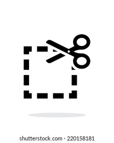 Cut square icon on white background. Vector illustration.