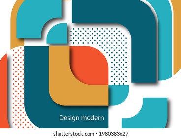 Schneide Quadrate mit abgerundeten Ecken und Schatten, viele Punkte. Helles geometrisches Design für kreative Werbung, Poster oder Broschüre im trendigen Stil. Vektorgrafik