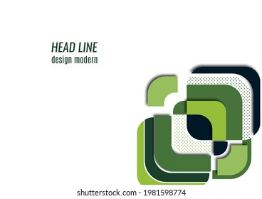 Schneide Quadrate mit abgerundeten Ecken und Schatten, viele Punkte. Helles geometrisches Design für kreative Werbung, Poster oder Broschüre im trendigen Stil. Vektorgrafik