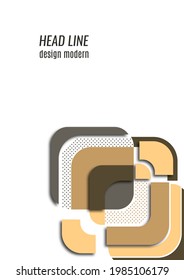 Schneide Quadrate mit abgerundeten Ecken und Schatten, viele Punkte. Helles geometrisches Design für kreative Werbung, Poster oder Broschüre im trendigen Stil. Vektorgrafik