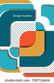 Cortar cuadrados con esquinas redondeadas y sombra, muchos puntos. Diseño geométrico brillante para publicidad creativa, afiche o folleto de estilo moderno. Ilustración del vector