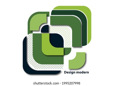 Schneide Quadrate mit abgerundeten Ecken und Schatten, viele Punkte. Helles geometrisches Design für kreative Werbung, Poster oder Broschüre im trendigen Stil. Vektorgrafik