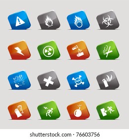 Cuadrados de corte - iconos de advertencia