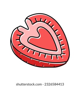 cut strawberry color icon vector. cut strawberry sign. isolated symbol illustration