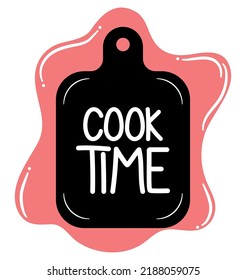 cut table with cook time lettering