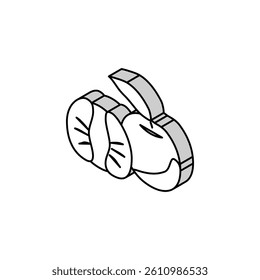 cut tangerine leaf isometric icon vector. cut tangerine leaf sign. isolated symbol illustration