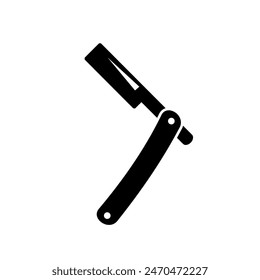 Cut throat razor icon isolated on white background.