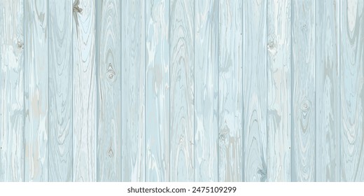 Cut timber panels turquoise blue colores distressed weathered fade condition graphic illustration. Wooden texture pattern tropical style.