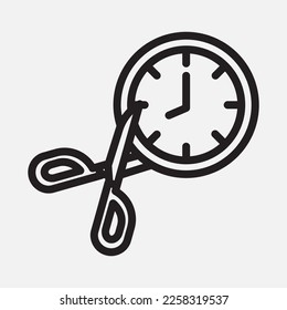 Cut time icon in line style, use for website mobile app presentation