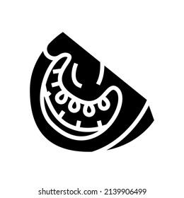 cut tomato glyph icon vector. cut tomato sign. isolated contour symbol black illustration