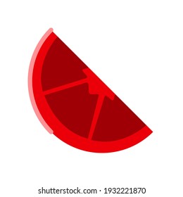 Cut tomato simple graphic. Slice tomato Isolated vector icon.