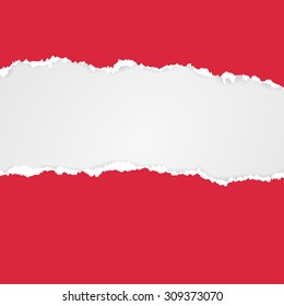 Cut and torn paper with place for text. Colorful vector template