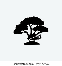 Cut Tree Icon Vector