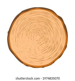 Cut tree rings. Vector clipart.