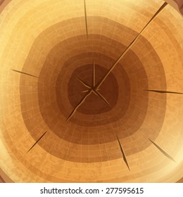 Cut tree stump cross section with annual rings natural background and computer wallpaper icon abstract vector illustration