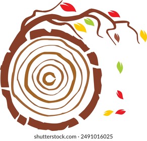 Cut Tree Trunk icon, symbol, vector file 