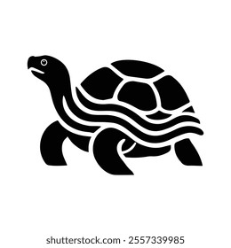 Cut the turtle in a cartoon, doodle style. Logo in  flat illustration, icon style. In Black and Revelation