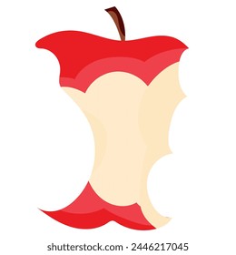 a cut from under a red, juicy apple, vector