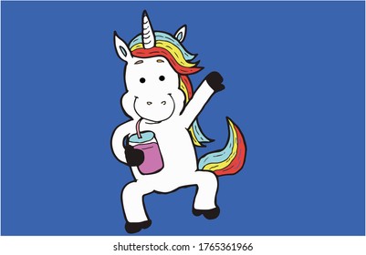 cut unicorn vector illustration. hand drawn. 