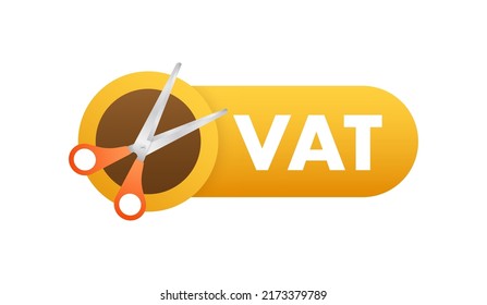 Cut VAT Or Reduce Tax Rate. Help Economic Recovery. Vector Stock Illustration.