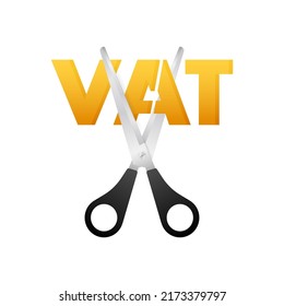 Cut VAT Or Reduce Tax Rate. Help Economic Recovery. Vector Stock Illustration.