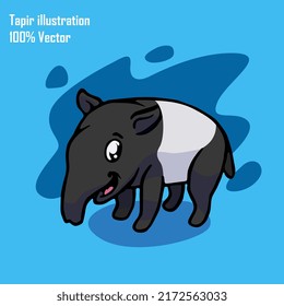 cut vector cartoon animals tapir