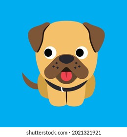 cut Vector of dog and cat face design on a white background. Pet. Animal. Funny cartoon dogs vector characters different breeds illustration.