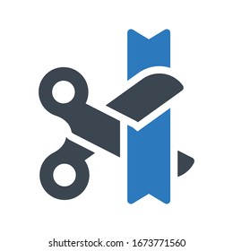 cut vector glyph color icon 