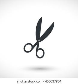 Cut vector icon. Graphic symbol for web design, logo. Gray glyph on a white background. Isolated sign.