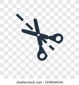Cut vector icon isolated on transparent background, Cut transparency logo concept