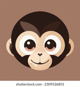 Cut vector illustration or icon of a monkey