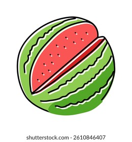 cut watermelon color icon vector. cut watermelon sign. isolated symbol illustration