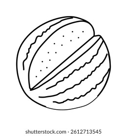 cut watermelon line icon vector. cut watermelon sign. isolated contour symbol black illustration