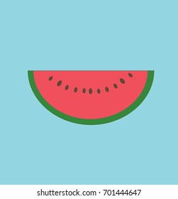 Cut a watermelon piece on a light background