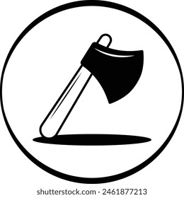 Holzschnitt zur Holzernte Vektorgrafik Icon Design, Labor Day Symbol, 1. Mai Zeichen, International Workers Day Stock Illustration, Holzgriff Axt oder Axt Konzept