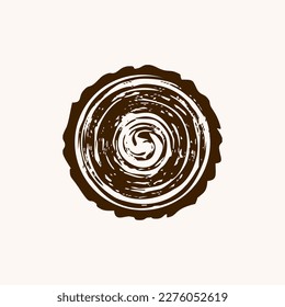 cut wood log grunge rustic vector